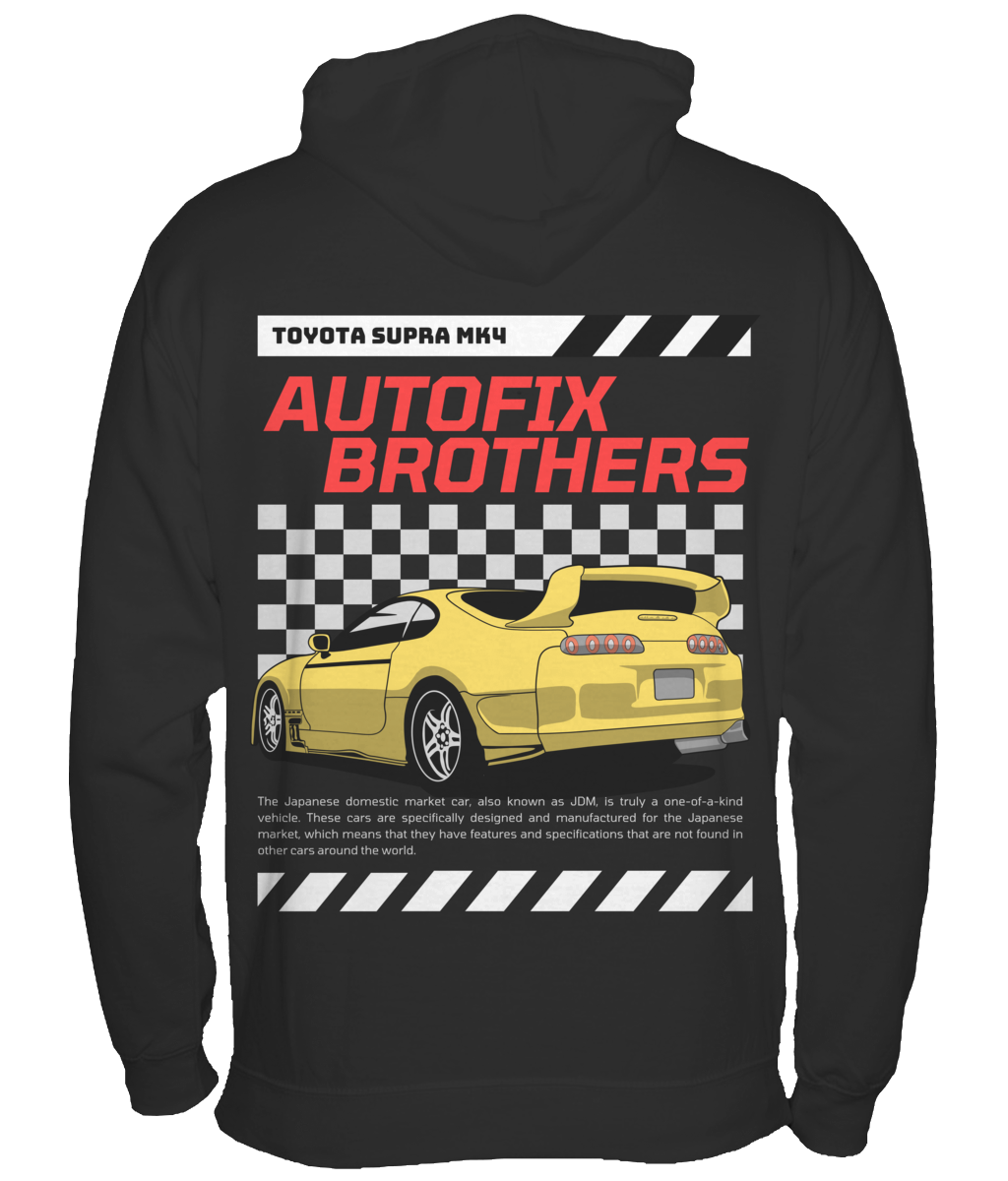 Autofix White Curved Supra MK4 Hoodie